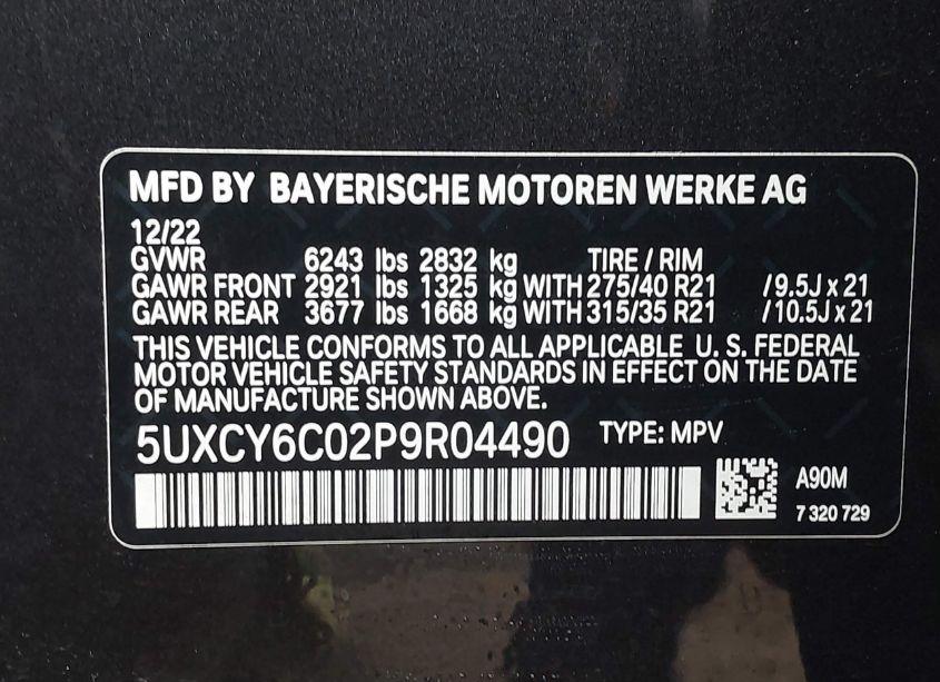 Photo 9 of 2023 Bmw X6 XDRIVE40I (VIN 5UXCY6C02P9R04490)