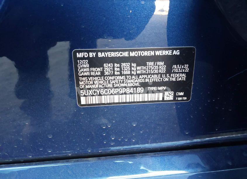 Photo 9 of 2023 Bmw X6 XDRIVE40I (VIN 5UXCY6C06P9P84189)