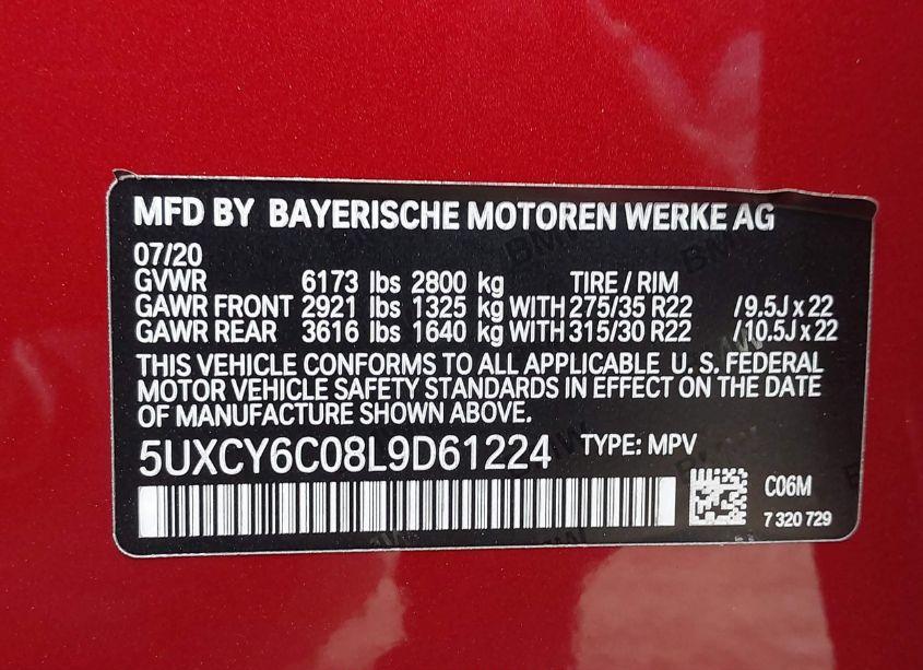 Photo 9 of 2020 Bmw X6 XDRIVE40I (VIN 5UXCY6C08L9D61224)