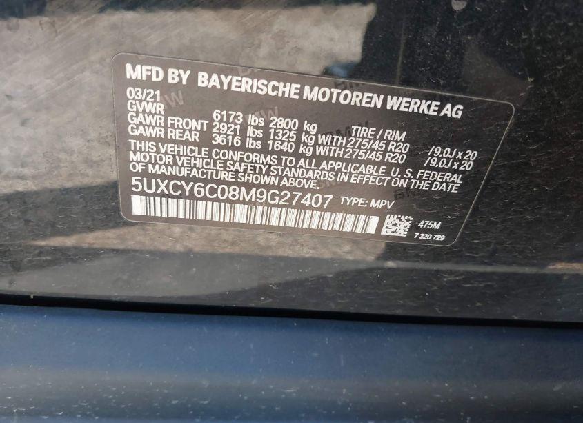 Photo 9 of 2021 Bmw X6 XDRIVE40I (VIN 5UXCY6C08M9G27407)