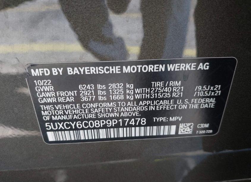 Photo 9 of 2023 Bmw X6 XDRIVE40I (VIN 5UXCY6C08P9P17478)