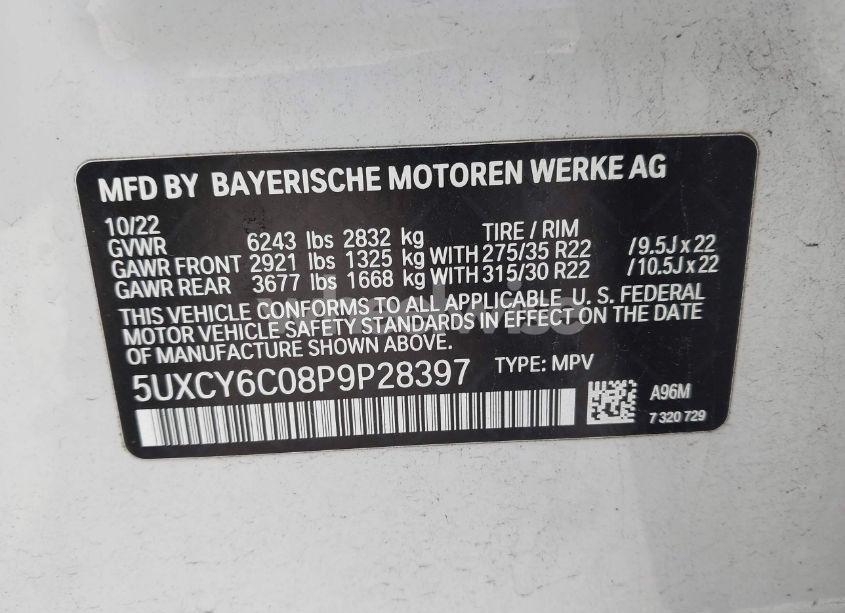 Photo 9 of 2023 Bmw X6 (VIN 5UXCY6C08P9P28397)