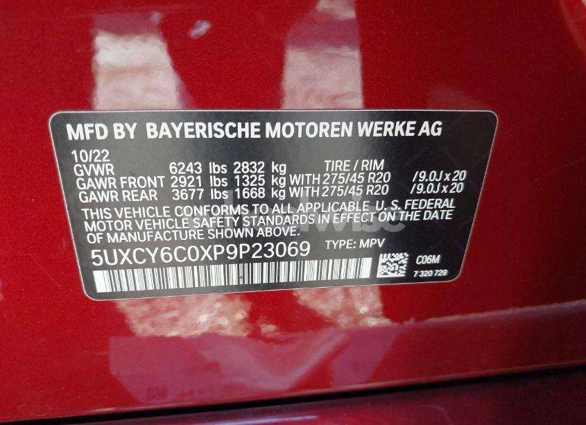 Photo 9 of 2023 Bmw X6 XDRIVE40I (VIN 5UXCY6C0XP9P23069)