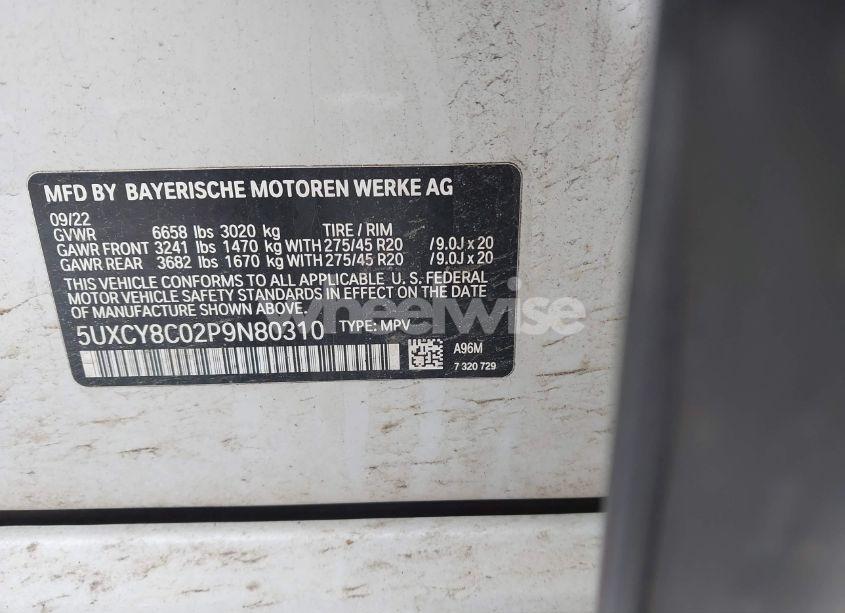 Photo 9 of 2023 Bmw X6 M50I (VIN 5UXCY8C02P9N80310)