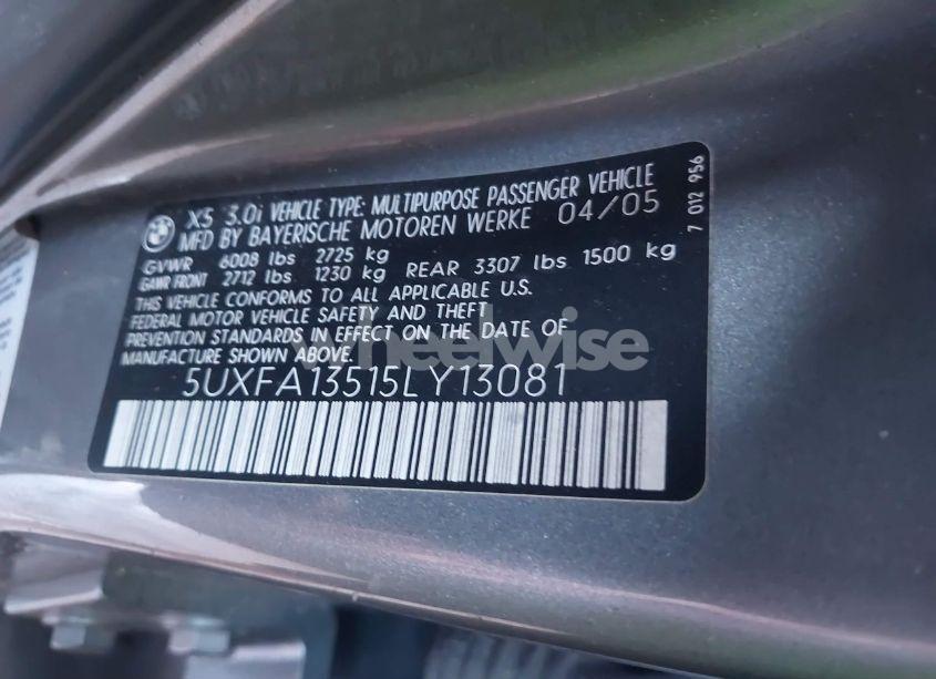 Photo 9 of 2005 Bmw X5 3.0I (VIN 5UXFA13515LY13081)