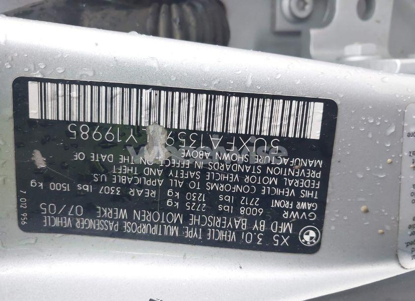 Photo 9 of 2005 Bmw X5 3.0I (VIN 5UXFA13595LY19985)