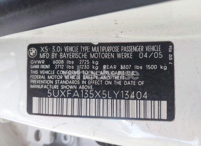 Photo 9 of 2005 Bmw X5 3.0I (VIN 5UXFA135X5LY13404)