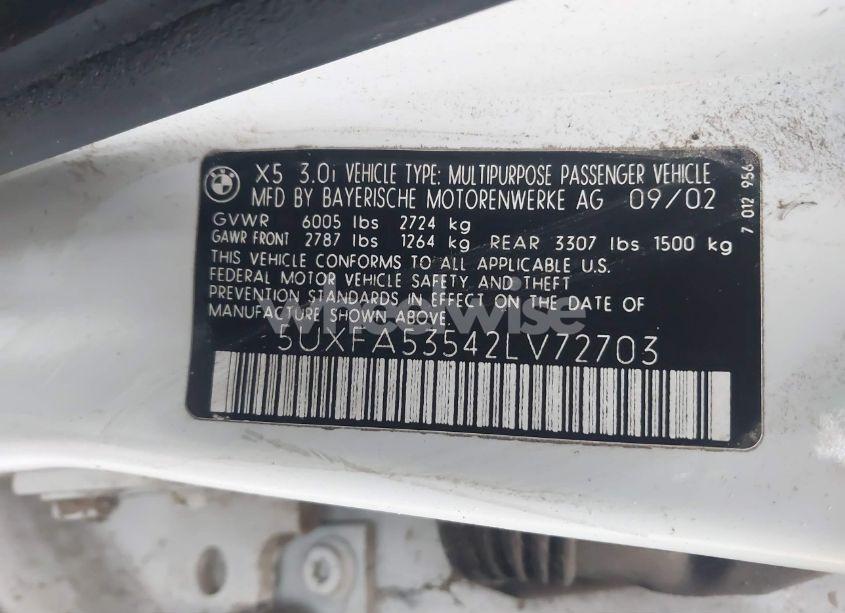 Photo 8 of 2002 Bmw X5 3.0I (VIN 5UXFA53542LV72703)