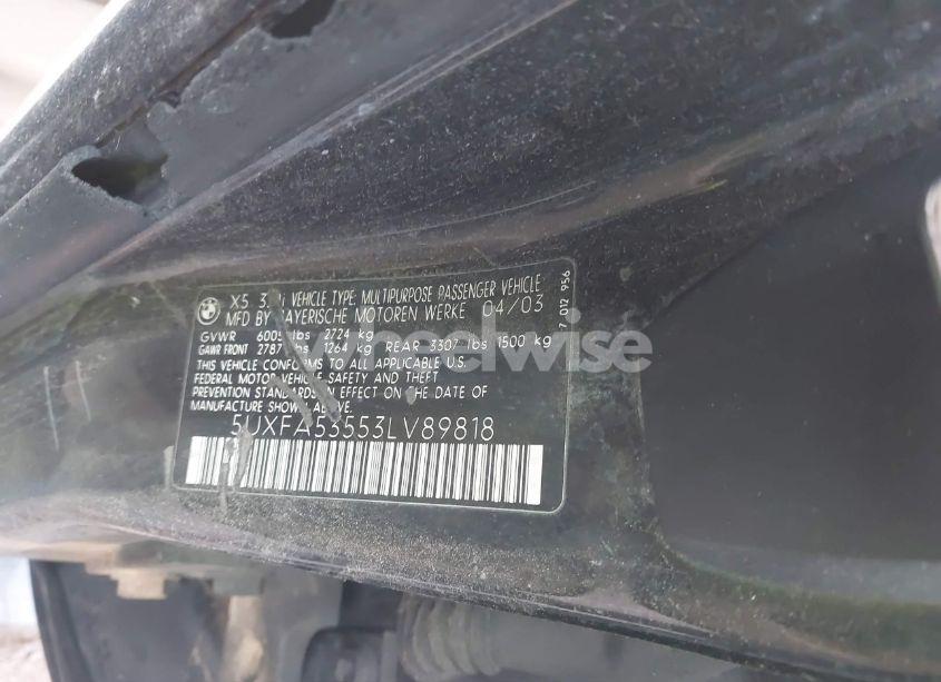 Photo 9 of 2003 Bmw X5 3.0I (VIN 5UXFA53553LV89818)