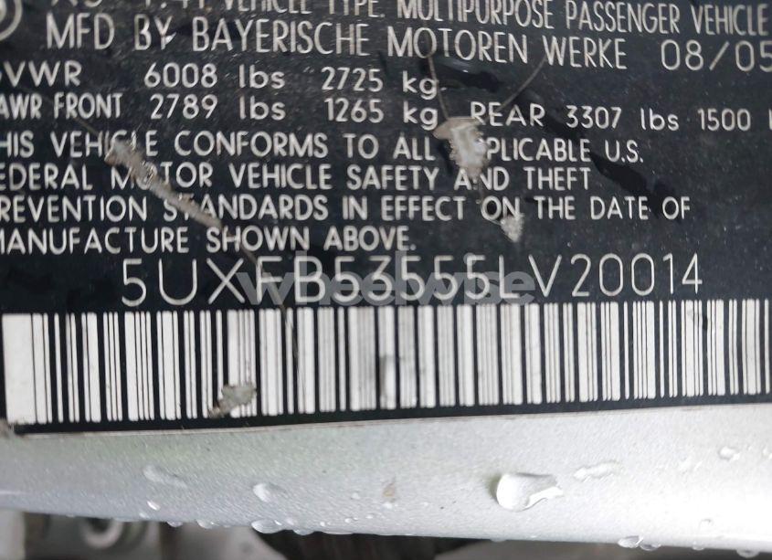 Photo 9 of 2005 Bmw X5 4.4I (VIN 5UXFB53555LV20014)