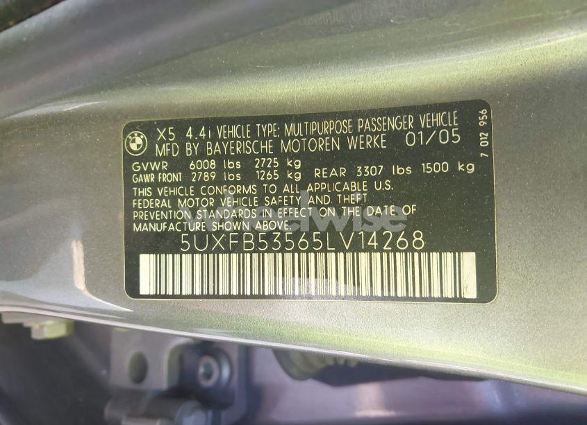 Photo 9 of 2005 Bmw X5 4.4I (VIN 5UXFB53565LV14268)