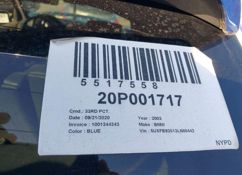 Photo 9 of 2003 Bmw X5 4.6IS (VIN 5UXFB93513LN80442)