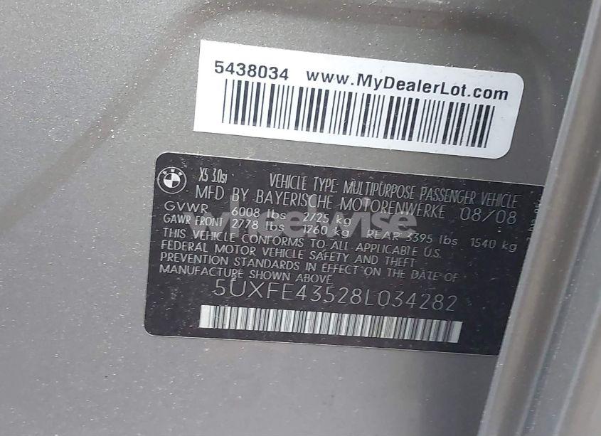 Photo 9 of 2008 Bmw X5 3.0SI (VIN 5UXFE43528L034282)