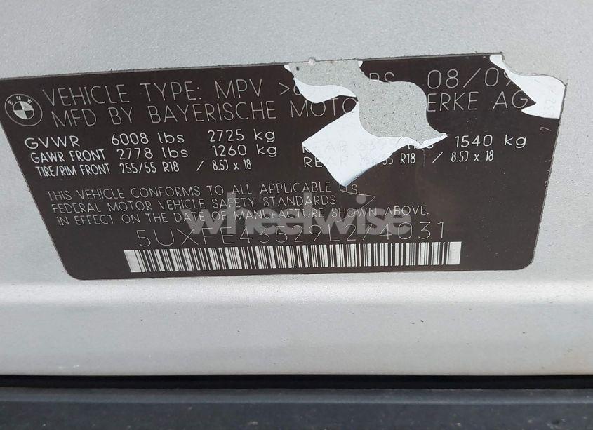 Photo 9 of 2009 Bmw X5 XDRIVE30I (VIN 5UXFE43529L274031)