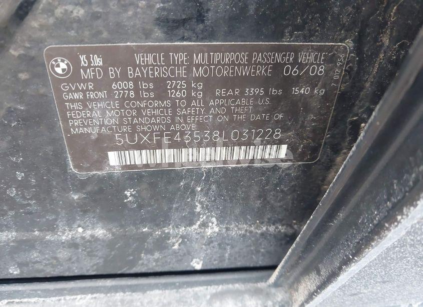 Photo 9 of 2008 Bmw X5 3.0SI (VIN 5UXFE43538L031228)