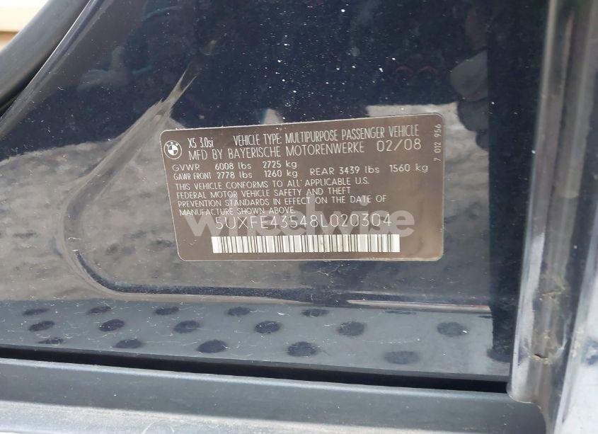 Photo 9 of 2008 Bmw X5 3.0SI (VIN 5UXFE43548L020304)