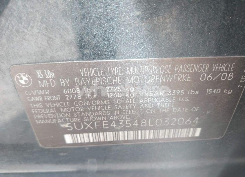 Photo 9 of 2008 Bmw X5 3.0SI (VIN 5UXFE43548L032064)