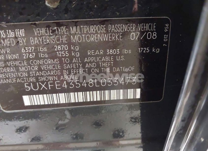 Photo 9 of 2008 Bmw X5 3.0SI (VIN 5UXFE43548L033473)