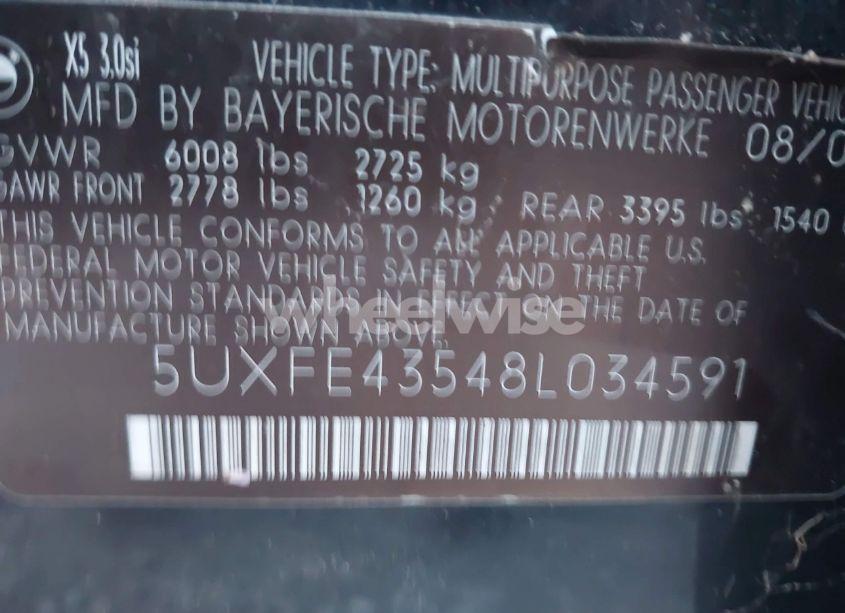 Photo 9 of 2008 Bmw X5 3.0SI (VIN 5UXFE43548L034591)