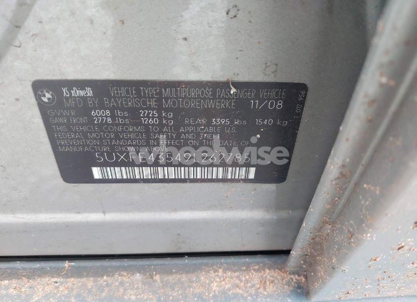 Photo 9 of 2009 Bmw X5 XDRIVE30I (VIN 5UXFE43549L262785)