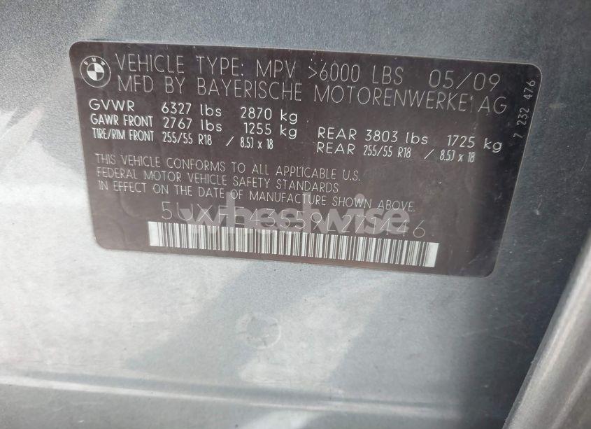 Photo 9 of 2009 Bmw X5 XDRIVE30I (VIN 5UXFE43559L271446)