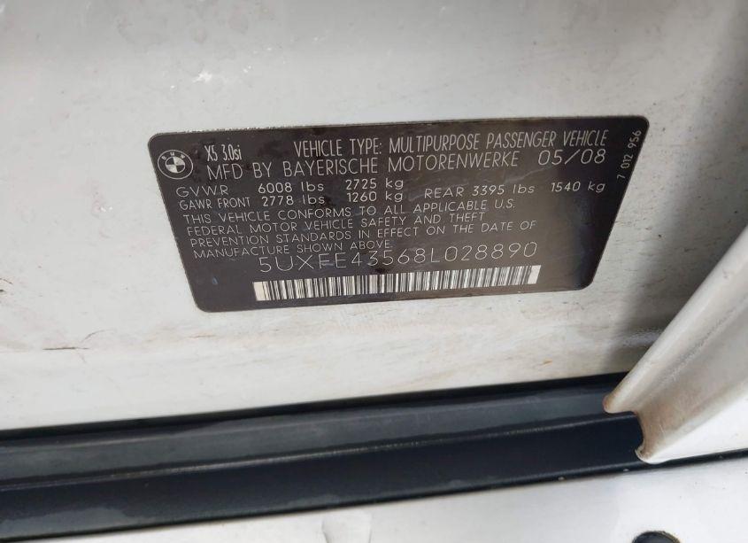 Photo 9 of 2008 Bmw X5 3.0SI (VIN 5UXFE43568L028890)