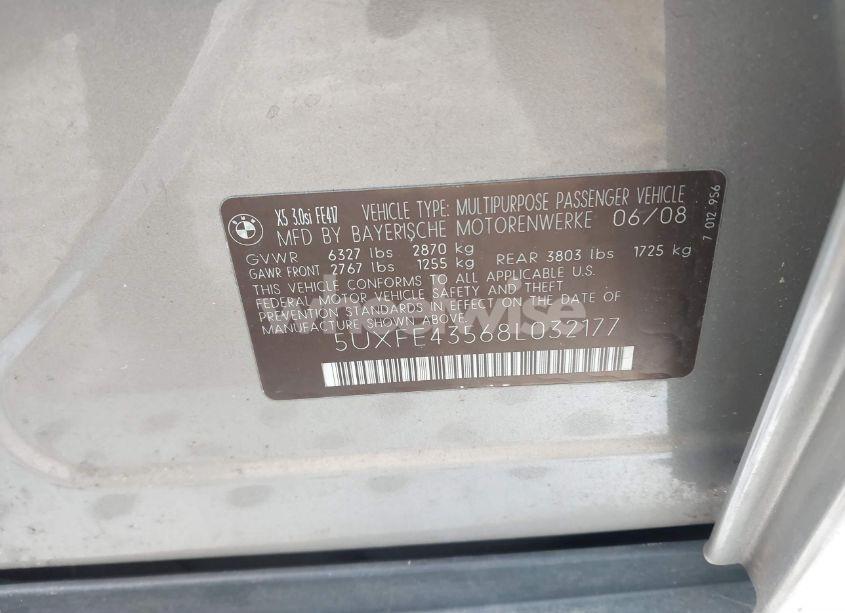 Photo 9 of 2008 Bmw X5 3.0SI (VIN 5UXFE43568L032177)