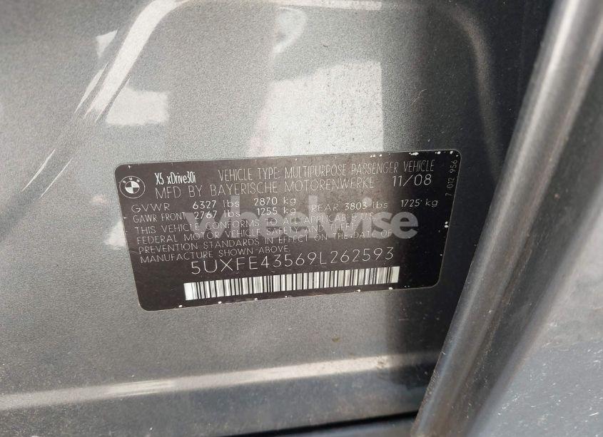 Photo 9 of 2009 Bmw X5 XDRIVE30I (VIN 5UXFE43569L262593)