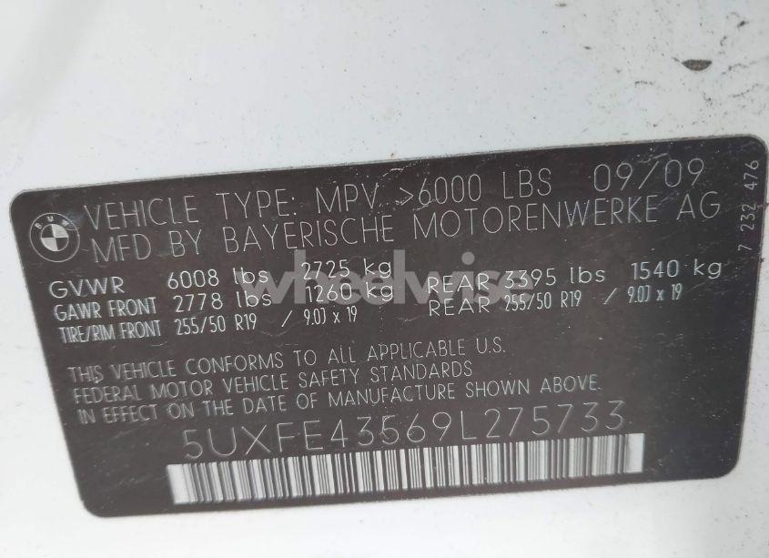 Photo 9 of 2009 Bmw X5 XDRIVE30I (VIN 5UXFE43569L275733)