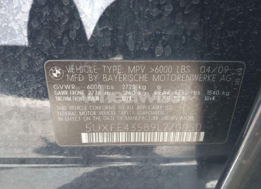 Photo 9 of 2009 Bmw X5 XDRIVE30I (VIN 5UXFE43589L270050)