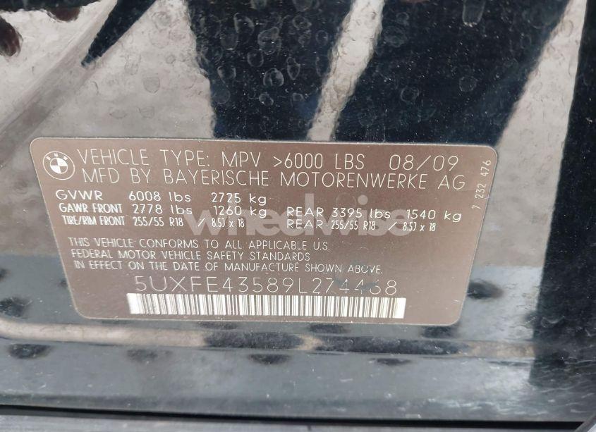 Photo 9 of 2009 Bmw X5 XDRIVE30I (VIN 5UXFE43589L274468)