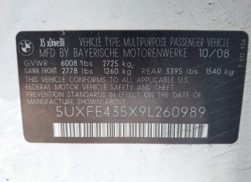 Photo 12 of 2009 Bmw X5 XDRIVE30I (VIN 5UXFE435X9L260989)