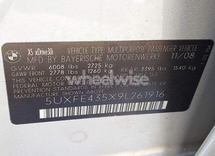 Photo 9 of 2009 Bmw X5 XDRIVE30I (VIN 5UXFE435X9L261916)
