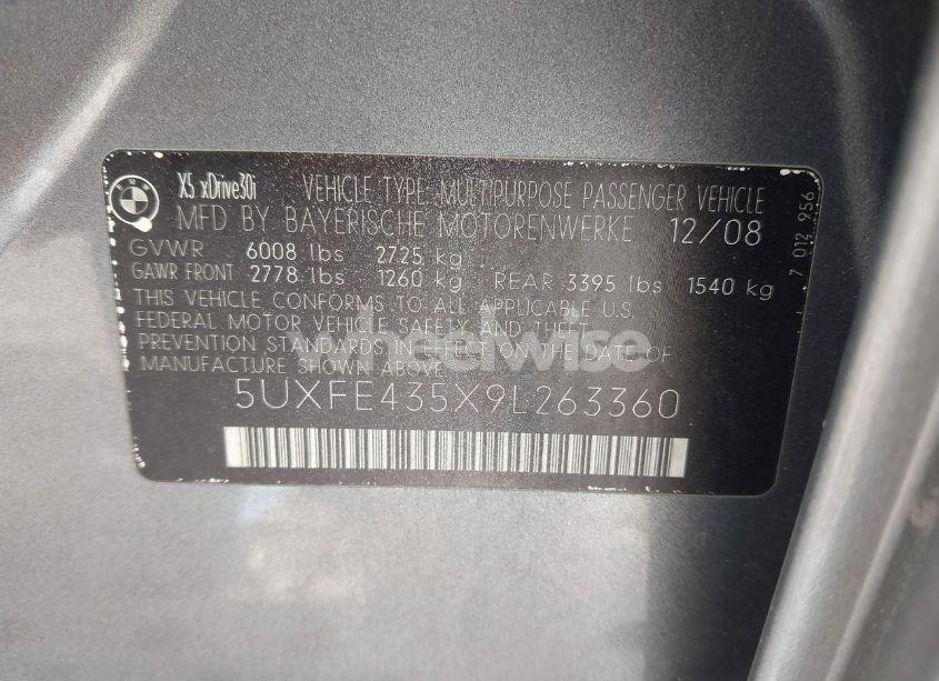 Photo 9 of 2009 Bmw X5 XDRIVE30I (VIN 5UXFE435X9L263360)
