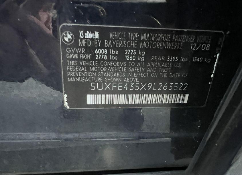Photo 8 of 2009 Bmw X5 XDRIVE30I (VIN 5UXFE435X9L263522)