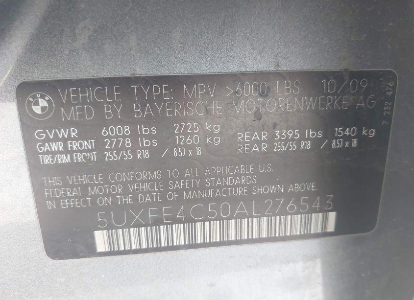 Photo 9 of 2010 Bmw X5 XDRIVE30I (VIN 5UXFE4C50AL276543)