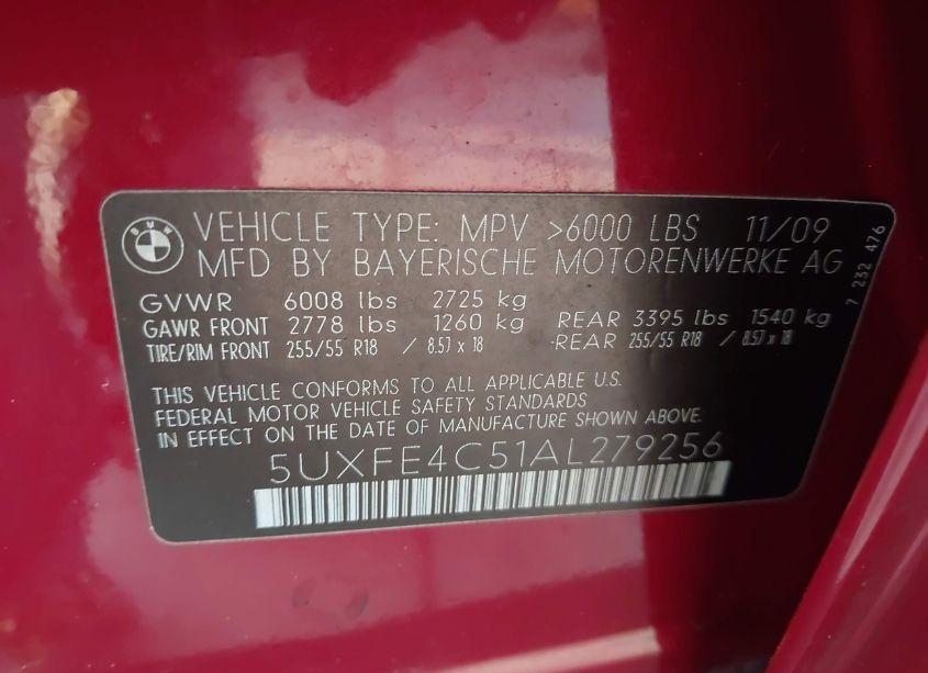 Photo 9 of 2010 Bmw X5 XDRIVE30I (VIN 5UXFE4C51AL279256)