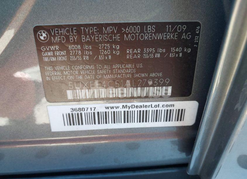 Photo 9 of 2010 Bmw X5 XDRIVE30I (VIN 5UXFE4C51AL279399)