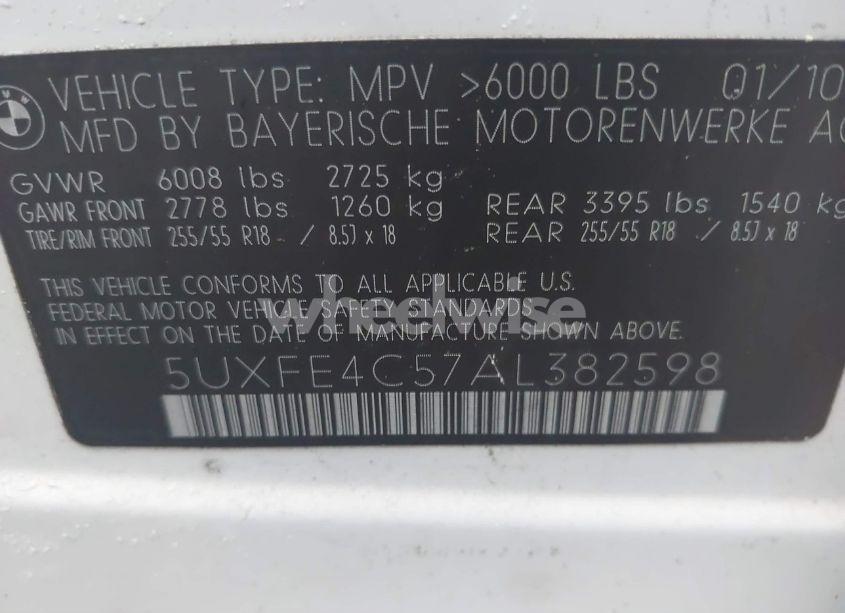 Photo 9 of 2010 Bmw X5 XDRIVE30I (VIN 5UXFE4C57AL382598)