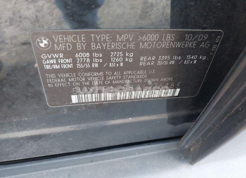 Photo 9 of 2010 Bmw X5 XDRIVE30I (VIN 5UXFE4C58AL276483)