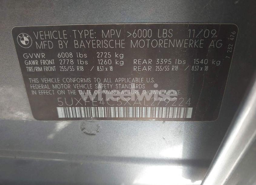 Photo 9 of 2010 Bmw X5 XDRIVE30I (VIN 5UXFE4C5XAL279224)