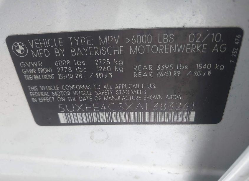Photo 9 of 2010 Bmw X5 XDRIVE30I (VIN 5UXFE4C5XAL383261)
