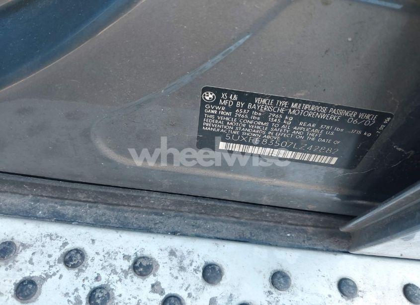 Photo 9 of 2007 Bmw X5 4.8I (VIN 5UXFE83507LZ42882)