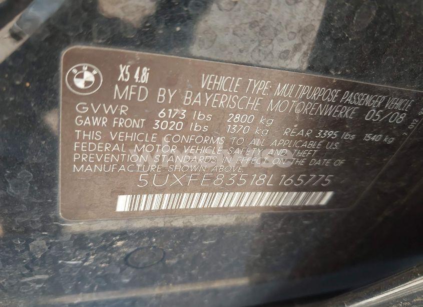 Photo 9 of 2008 Bmw X5 4.8I (VIN 5UXFE83518L165775)