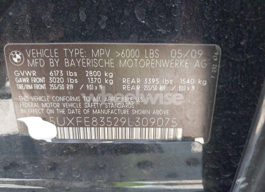 Photo 9 of 2009 Bmw X5 XDRIVE48I (VIN 5UXFE83529L309075)