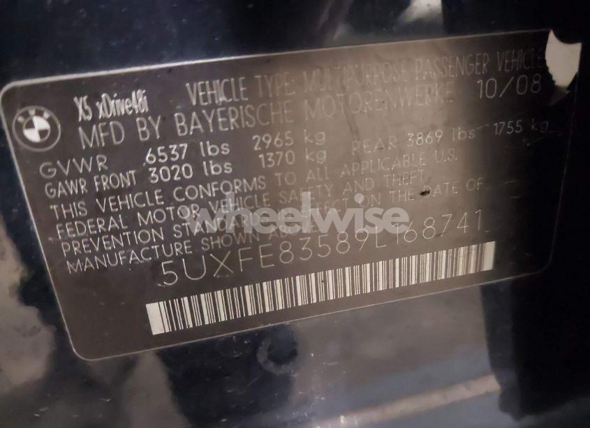 Photo 9 of 2009 Bmw X5 XDRIVE48I (VIN 5UXFE83589L168741)