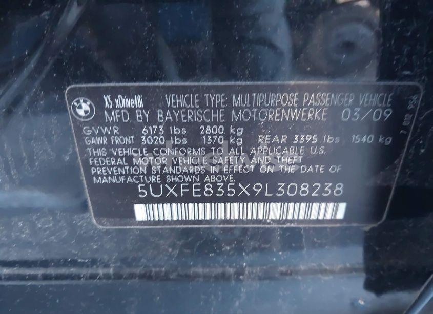 Photo 9 of 2009 Bmw X5 XDRIVE48I (VIN 5UXFE835X9L308238)