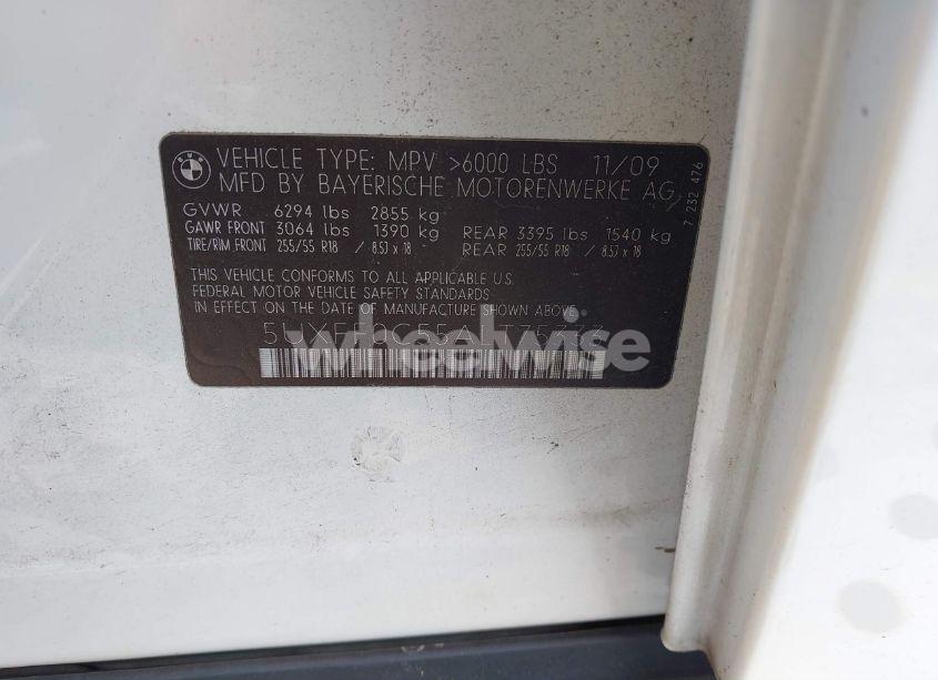 Photo 9 of 2010 Bmw X5 XDRIVE35D (VIN 5UXFF0C55ALT75333)