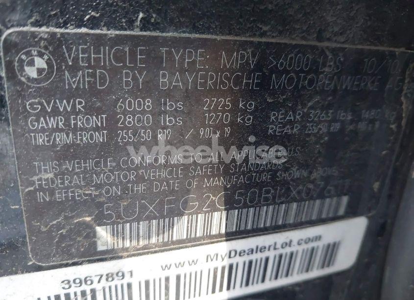 Photo 9 of 2011 Bmw X6 XDRIVE35I (VIN 5UXFG2C50BLX07611)