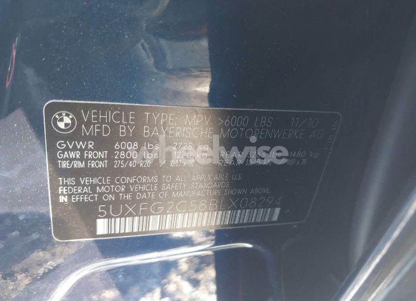 Photo 9 of 2011 Bmw X6 XDRIVE35I (VIN 5UXFG2C58BLX08294)